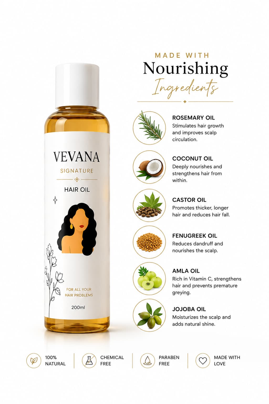 VEVANA Organic Hair Oil